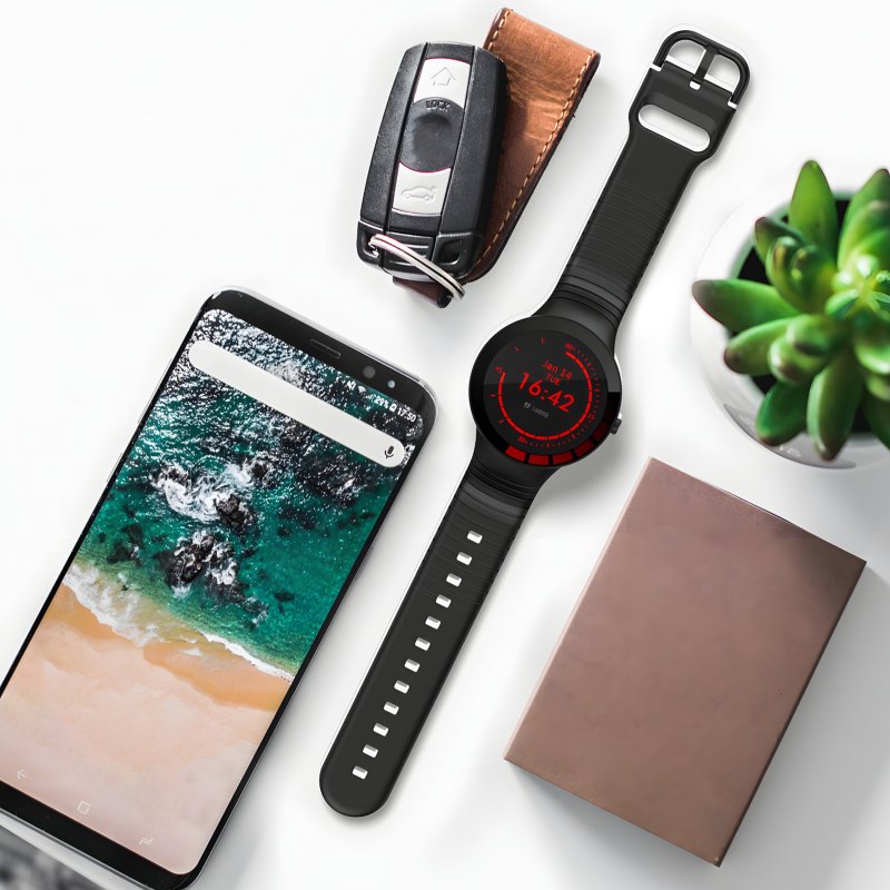 N308 ZEGAREK SMARTWATCH WODOODPORNY MĘSKI PULS SPORT KROKI POWIADOMIENIA MENU   -E745