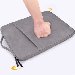 M002I      ETUI NA LAPTOPA TORBA POKROWIEC NA LAPTOP DOKUMENTY DO PRACY SZARY 14-15,6"  -O505