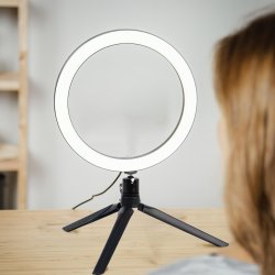 M046A (Aleja2) N020 LAMPA DO SELFIE LED PIERŚCIENIOWA RING MAKIJAŻ STATYW DO ZDJĘĆ TRIPOD USB -E220