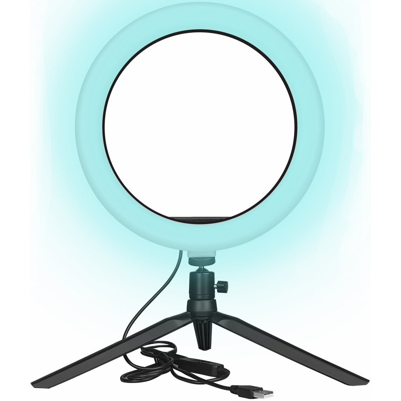 M046A (Aleja2) N020 LAMPA DO SELFIE LED PIERŚCIENIOWA RING MAKIJAŻ STATYW DO ZDJĘĆ TRIPOD USB -E220