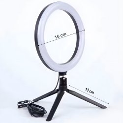 M046A (Aleja2) N020 LAMPA DO SELFIE LED PIERŚCIENIOWA RING MAKIJAŻ STATYW DO ZDJĘĆ TRIPOD USB -E220