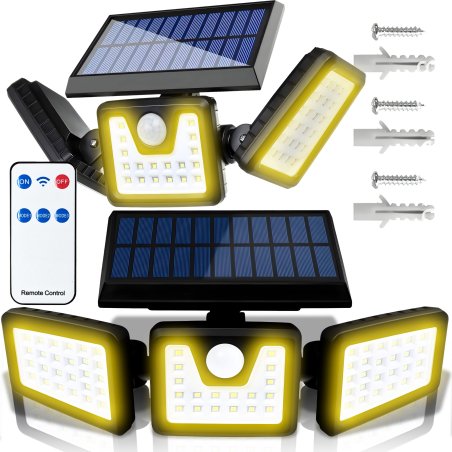 M009 (Aleja1) Z035B LAMPA SOLARNA 110 LED Z CZUJNIKIEM RUCHU ZMIERZCHU OGRODOWA PILOT - E889