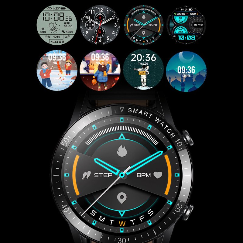 N330 ZEGAREK SMARTWATCH ROZMOWY CIŚNIENIE PULS GPS KROKI SPORT MĘSKI MENU PL - E743