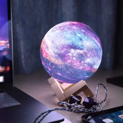 M014E (ALEJA1) Z015A   LAMPKA LAMPA NOCNA KSIĘŻYC ŚWIECĄCY 3D MOON RGB PILOT LED LIGHT MOONLIGHT - E798