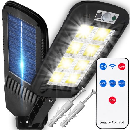 M036G (ALEJA2) Z014B SOLARNA LAMPA OGRODOWA LED ZEWNĘTRZNA PILOT UCHWYT WISZĄCA CZUJNIK RUCHU - E846