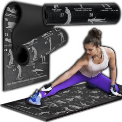 M042A (ALEJA2) Z003E/F  MATA DO JOGI ĆWICZEŃ FITNESS PILATES GIMNASTYCZNA ANTYPOŚLIZGOWA 28 POZYCJI - S156