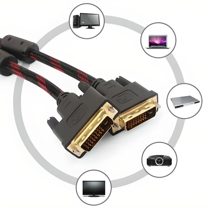 N050 KABEL PRZEWÓD DVI-D DO DVI-D 24+1 DUAL LINK MONITORA - E404-1